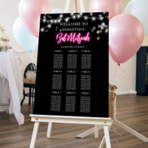 Gráfico de assentos temático rosa neon para Bat Mi