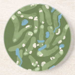 Gráfico de campo de golfe em porta-copos de pedra