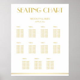 Gráfico de Casamento Branco E Dourado Poster 16x20