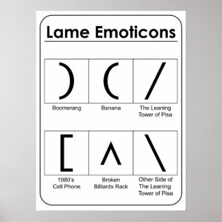 Gráfico de Emoticons Sem Graça Poster Divertido