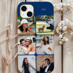 Gráfico de Fotografias 6 Nome ou Iniciais Azul<br><div class="desc">Capas de iphone moderna de colagem de fotos personalizada com seu nome ou iniciais e 6 de suas fotos favoritas. O modelo de foto exibe automaticamente suas fotografias em formato quadrado com cantos arredondados. A cobrir telefônica é impressa em azul - embora você seja bem-vindo a alterar qualquer uma ou...</div>