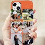 Gráfico de Fotografias 6 Nome ou Iniciais Laranja<br><div class="desc">Capas de iphone moderna de colagem de fotos personalizada com seu nome ou iniciais e 6 de suas fotos favoritas. O modelo de foto exibe automaticamente suas fotografias em formato quadrado com cantos arredondados. A cobrir telefônica é impressa em laranja - embora você seja bem-vindo a alterar qualquer uma ou...</div>