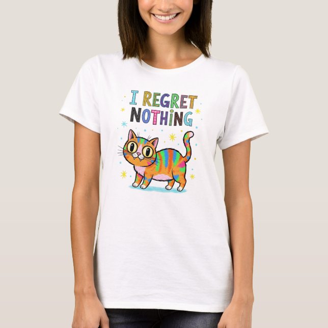 Gráfico de Gatos Engraçado com T-Shirt Texto Quirk (Frente)