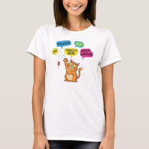 Gráfico de Gatos Engraçado com T-Shirt Texto Quirk