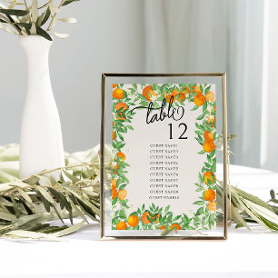 Gráfico de Mesa de Casamento do Flor Laranja