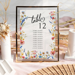 Gráfico de Mesas de Casamento de Flores Selvagens