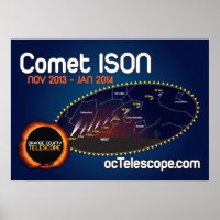 Gráfico de Poster ISON e Localizador do Cometa Ofi