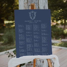 Gráfico de Sentos de Casamento Botânico Azul-Escur