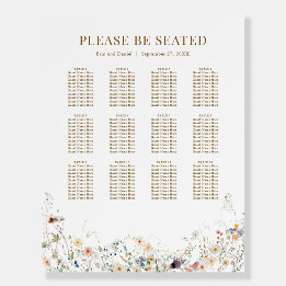 Gráfico de Sentos de Casamento de Flores Selvagens