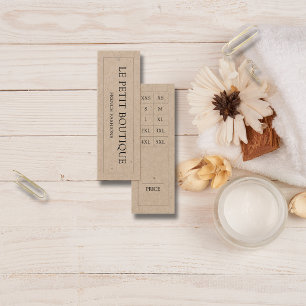 Gráfico de Tamanho de Vestuário Simples Kraft Tag 