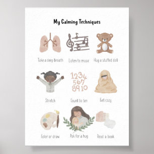 Gráfico de Técnicas de Limpeza de Aquarela Poster