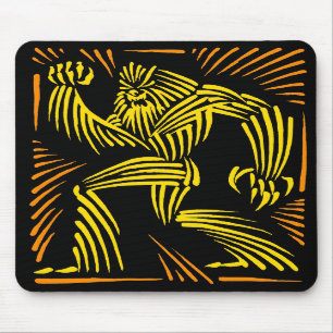 Gráfico do Woodcut de Bigfoot Mousepad - amarelo