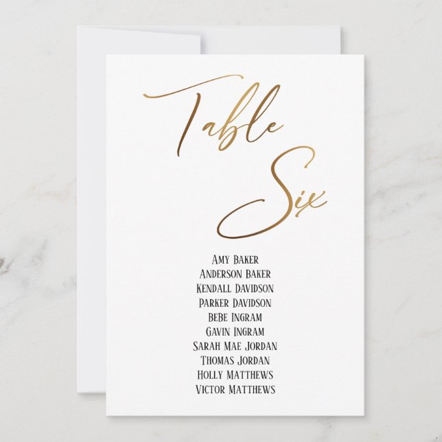 Gráfico Dourado de Mesa de Escrita Manual Seis (Frente)