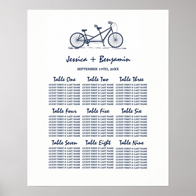 Gráfico marinho de Poster de Casamento de Bike Blu (Frente)