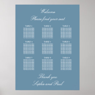 Gráfico Mesa de Casamento de Casamento de Poster 