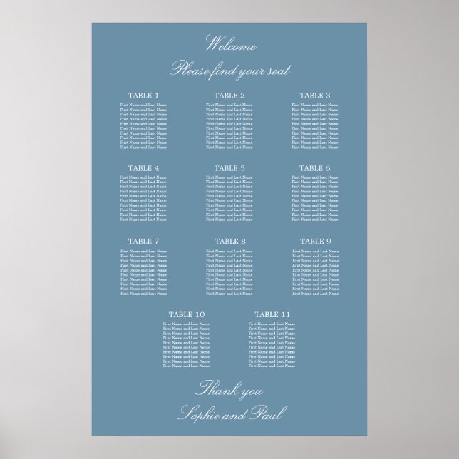 Gráfico Mesa de Casamento de Casamento de Poster D (Frente)
