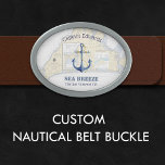 Gráfico náutico do Vineyard do Martha Nome do Capi<br><div class="desc">A fivela náutica personalizada da Boutique Co. Náutica é o presente perfeito para o seu capitão favorito, primeiro-oficial ou marinheiro experiente! Com uma âncora de aquarela, este design pode ser personalizado com seu nome, nome do barco e porta residencial. ⚓ 🚤 O fundo exibe a carta de navegação náutica oficial...</div>