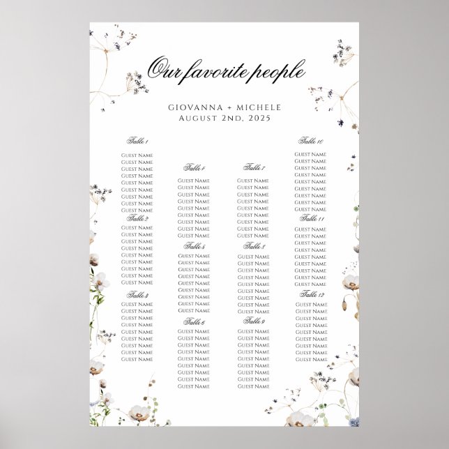 Gráfico Poster de barato de Casamento de Flores Se (Frente)