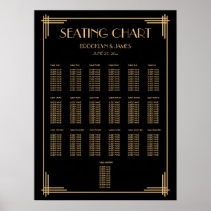 Gráfico Poster de Casamento em Deco de Arte Negra