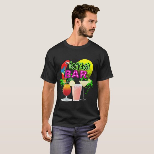Gráfico tropical exótico de Sun do verão do bar do T-shirts