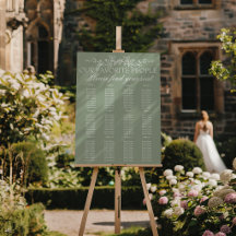 Gráficos de Assentos de Casamento Floral Sage Verd