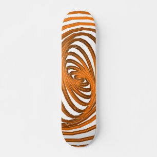 Gráficos de espiral laranja e branco: Skateboard