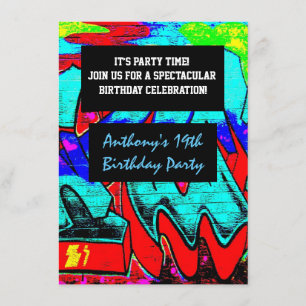 Grafite Cartas Convite de Aniversário