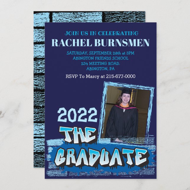 GRAFITE DE CONVITE DA Festa de formatura (Frente/Verso)