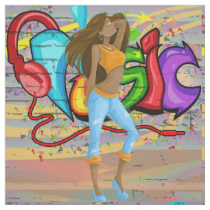 Grafite de música para de dança 1 Tecido