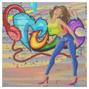 Grafite de música para de dança 2 Tecido