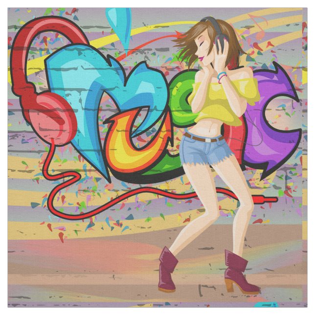 Grafite de música para Tecido de dança 2 (Modelo)