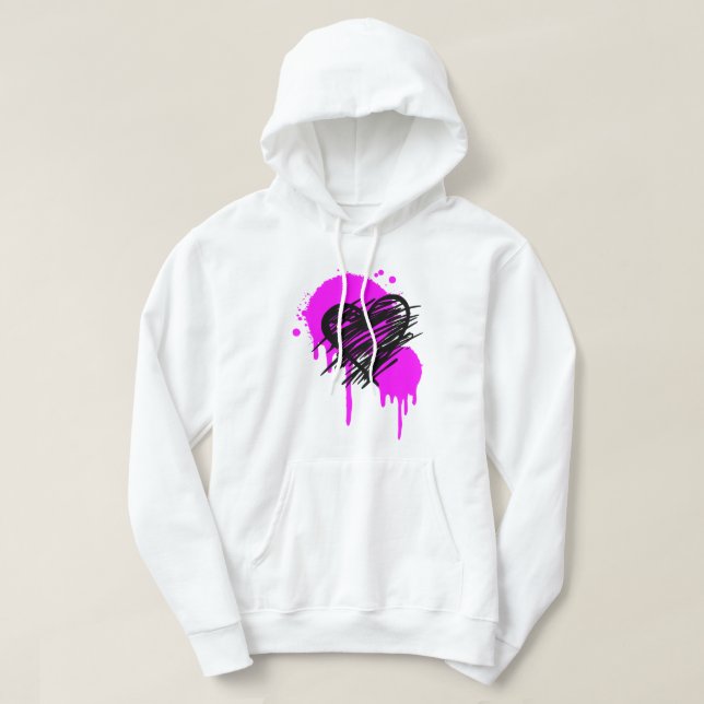 Grafite Heart Hoodie, camisa de mala (Frente do Design)