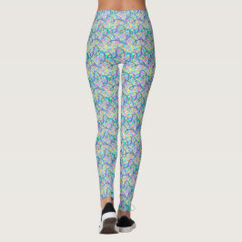 Grafite Linhas de tom azul Leggings Yoga