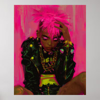 Grafite Punk Rosa Personalizável com Poster AR