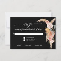 Grama das Pampas Boho Rosa Flores Rosas Preto RSVP