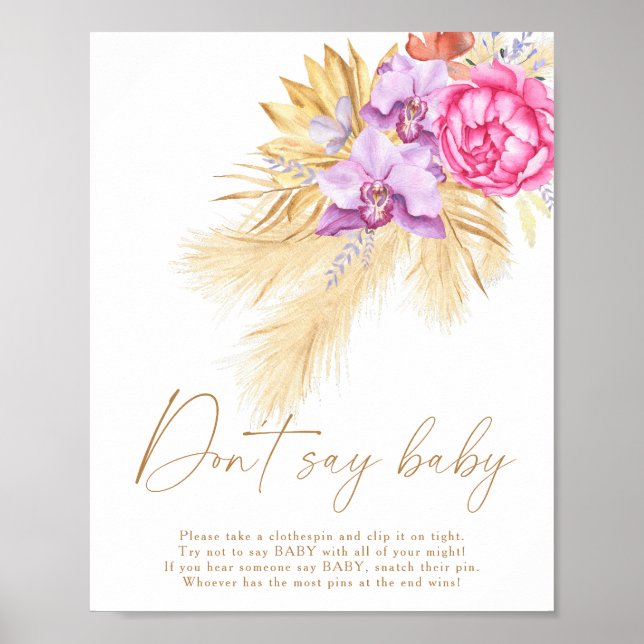Grama das pampas - Não diga poster de bebê (Frente)