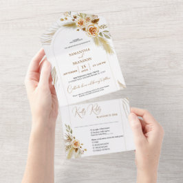 Grama das Pampas tropical boêmio elegante casament