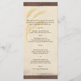 Grama de Trigo do País no Menu de Casamento do Per