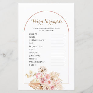 Grama Floral Boho Pampas, Cor-de-Rosa, do Jogo do