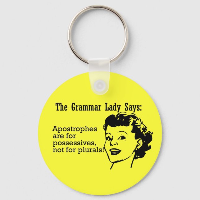 Grammar Lady Apostrophes Chaveiro (Frente)