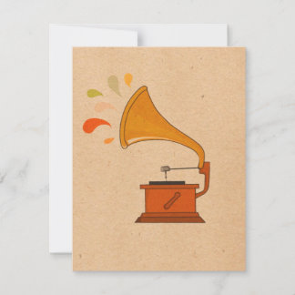 gramofone vintage com tostões musicais em castanho