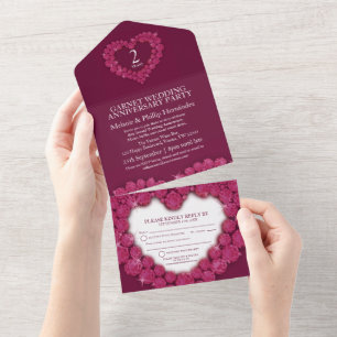 Granada 2º aniversário de casamento jóia vermelha 
