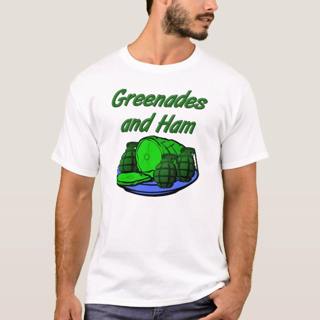 Granadas e Presunto Camiseta Divertida (Frente)