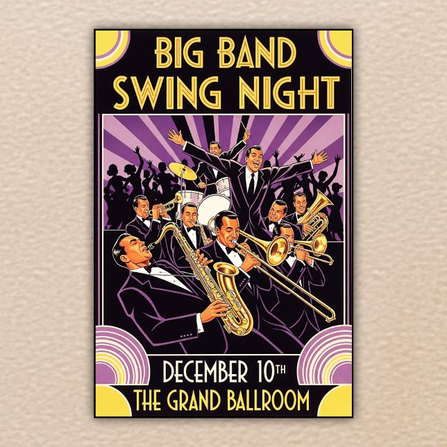 Grand Ballroom Grande Banda Swing Night Poster vin (Criador carregado)