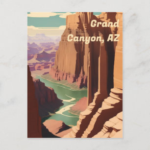 Grand Canyon, AZ Art Deco Vintage Cartão postal
