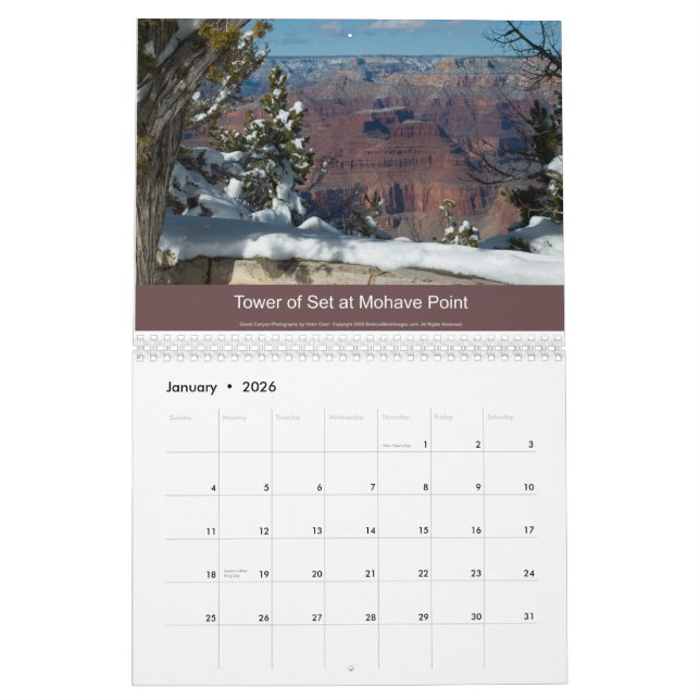 Grand Canyon de 2014 calendários (Jan 2026)