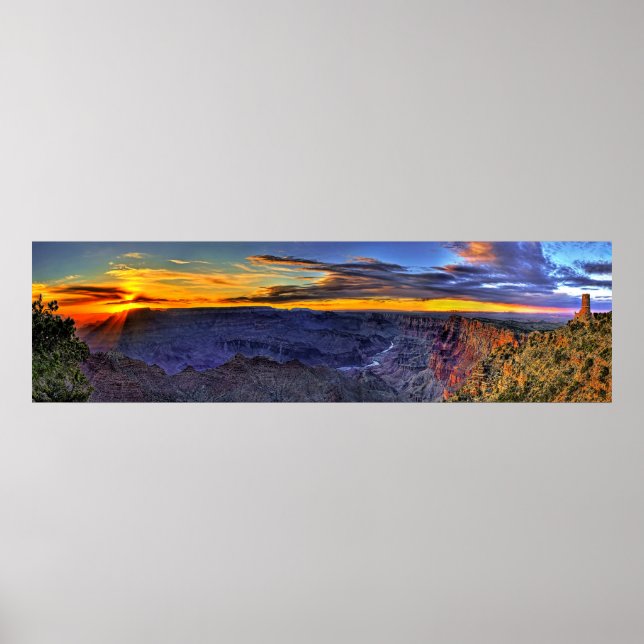 Grand Canyon Sunbeams e Tower Panorama Poster (Frente)
