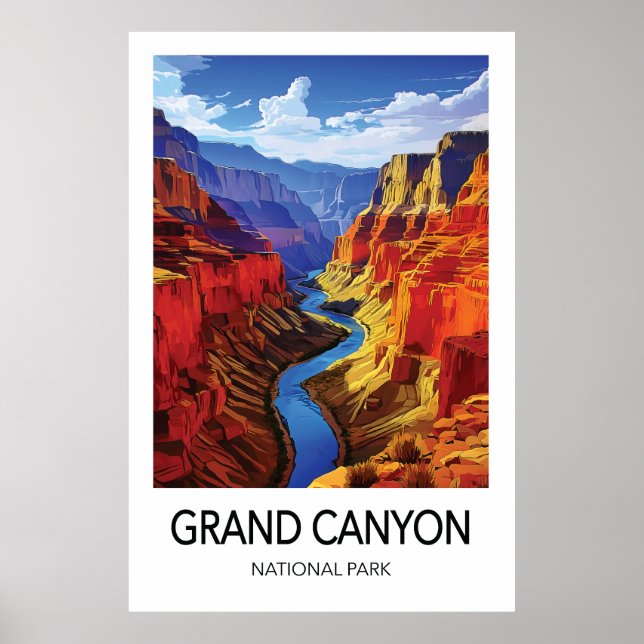 Grand Canyon Travel Poster National Park Art (Frente)