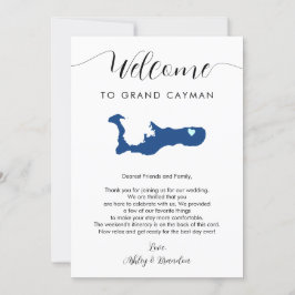 Grand Cayman Map Wedding - Letra Itinerária de Boa