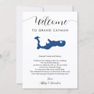 Grand Cayman Map Wedding - Letra Itinerária de Boa